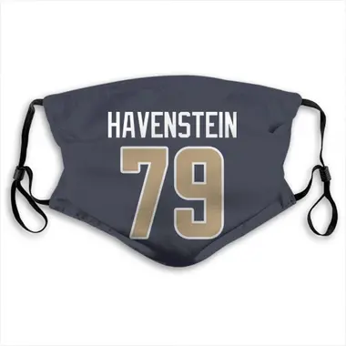 Los Angeles Rams Rob Havenstein Jersey Name and Number Face Mask - Navy