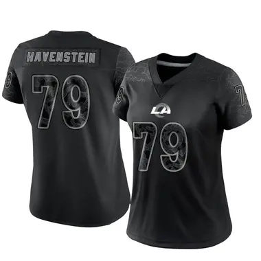 Women's Nike Los Angeles Rams Rob Havenstein Reflective Jersey - Black Limited